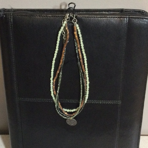 Aura four strand bead necklace with sun moon stars coin pendant - Picture 2 of 8